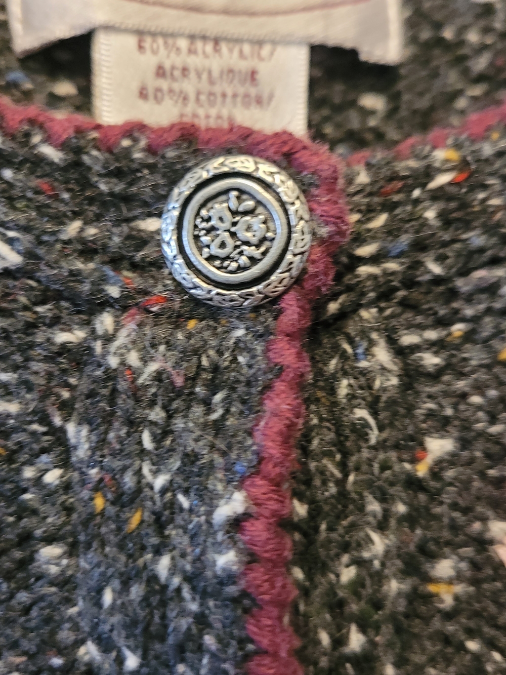 Vintage Northern Reflections Floral Embroidered Cardigan Sweater L Grandmacore - Picture 4 of 8